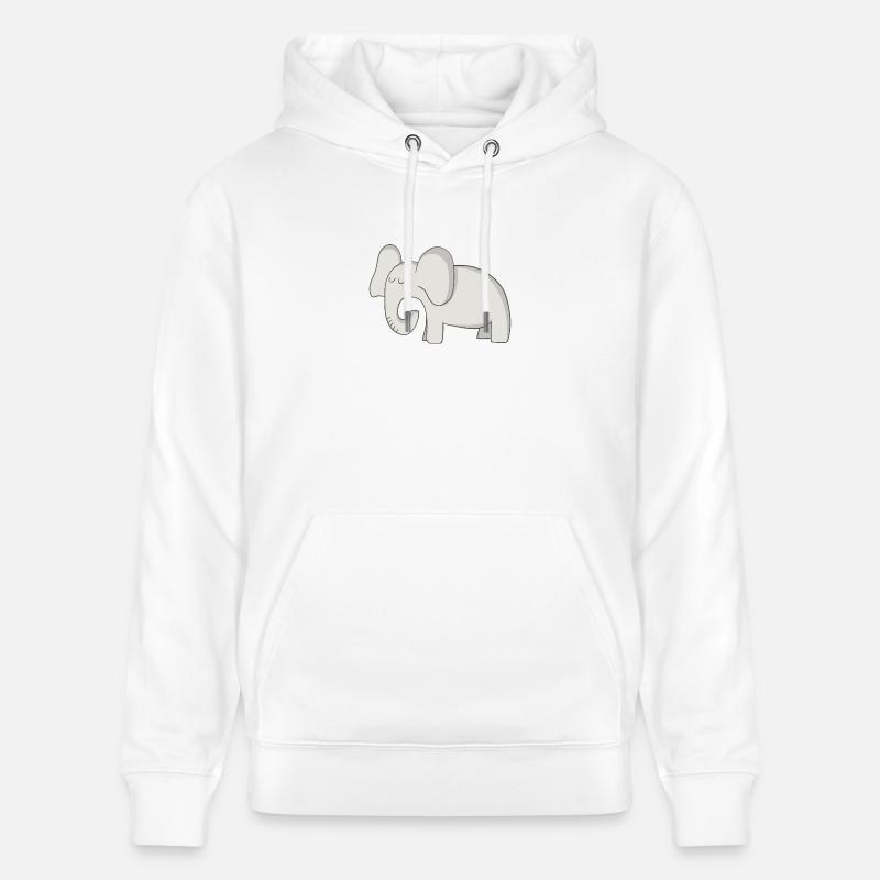 Eléphant - Sweat à capuche bio CRUISER Stanley/Stella Unisexe - blanc