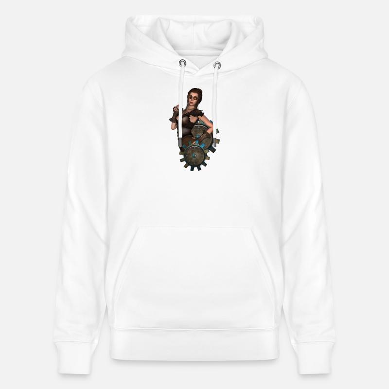 La Dame du Steampunk - Sweat à capuche bio CRUISER Stanley/Stella Unisexe - blanc