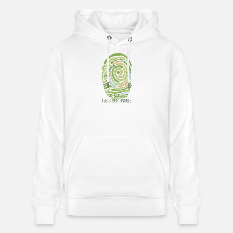 Empreinte digitale du jardin - Sweat à capuche bio CRUISER Stanley/Stella Unisexe - blanc