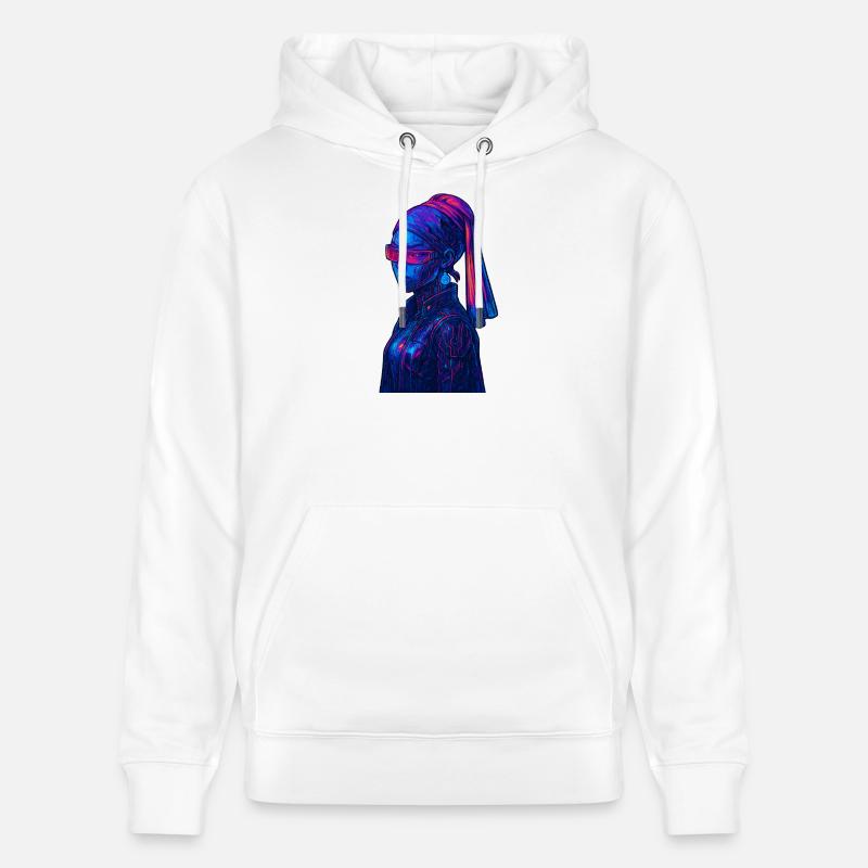 Cyberpunk avec perle - Sweat à capuche bio CRUISER Stanley/Stella Unisexe - blanc