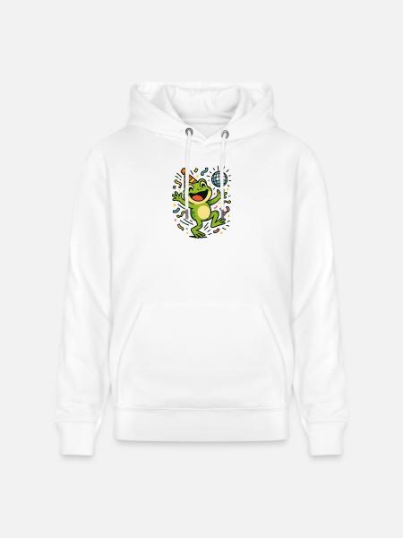 Party Frog - Stanley/Stella CRUISER Unisex Organic Hoodie - white