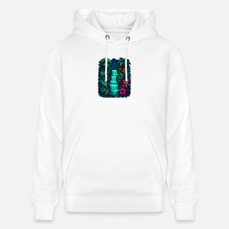 Cascade tropicale - Sweat à capuche bio CRUISER Stanley/Stella Unisexe - blanc