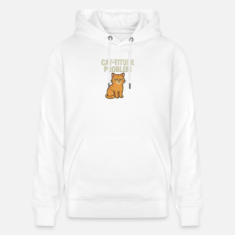 Catitude probleem Grumpy Kat Meme - Sweat à capuche bio CRUISER Stanley/Stella Unisexe - blanc