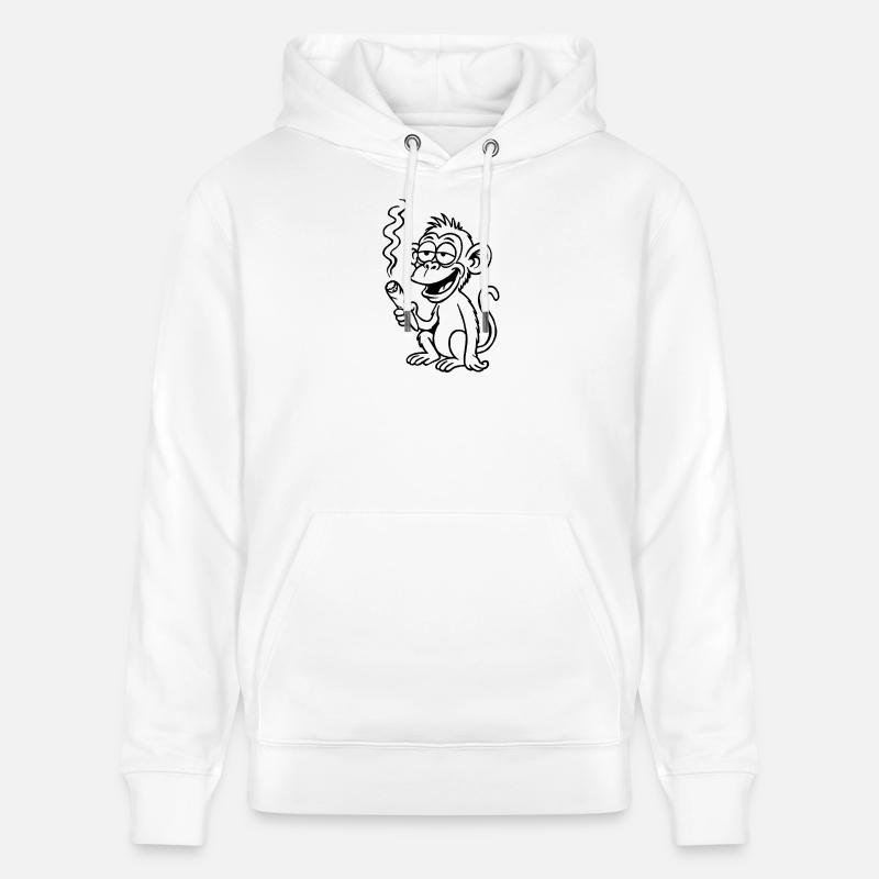 Le singe vise un peu différemment - Sweat à capuche bio CRUISER Stanley/Stella Unisexe - blanc