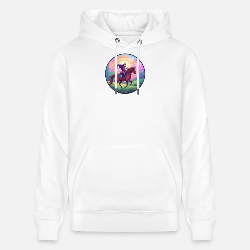 Fée imaginative sur cheval - Sweat à capuche bio CRUISER Stanley/Stella Unisexe - blanc