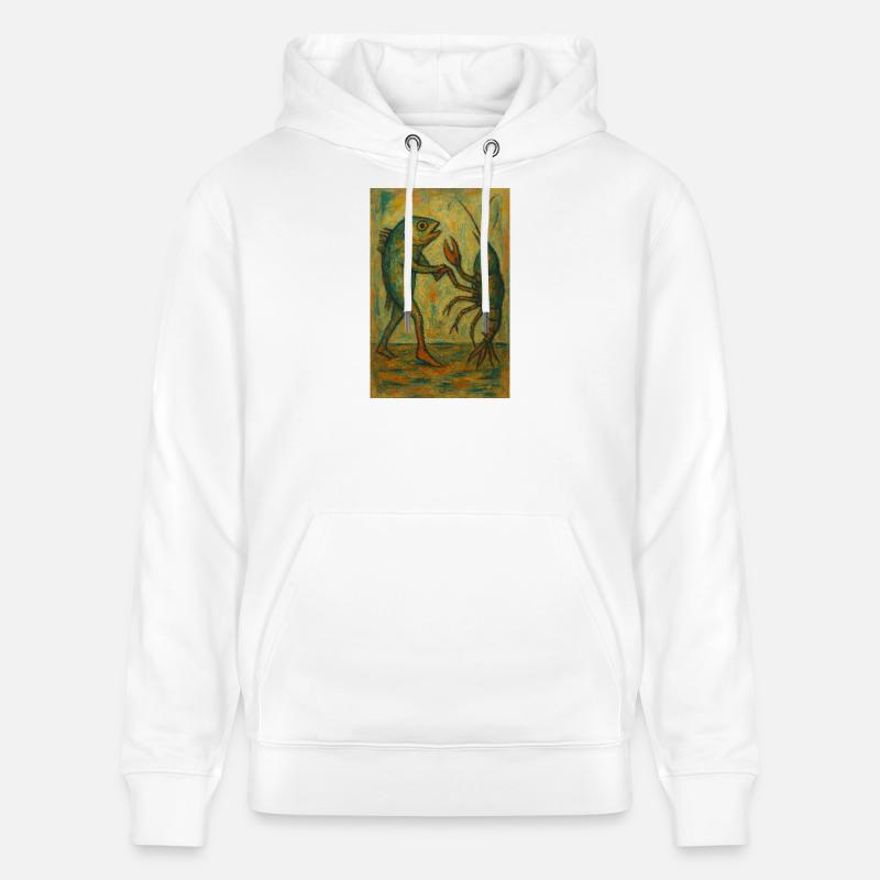 Abstrait Danse du poisson Impression d’art - Sweat à capuche bio CRUISER Stanley/Stella Unisexe - blanc