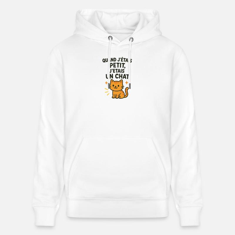Chat mignon chaton quand j'étais petit - Sweat à capuche bio CRUISER Stanley/Stella Unisexe - blanc