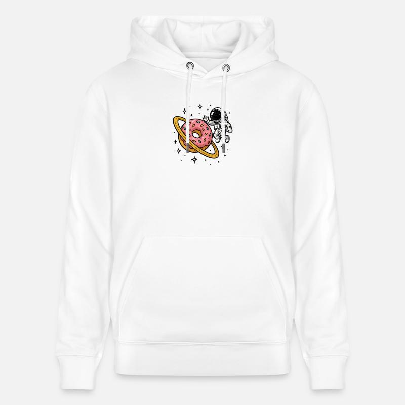 Astronaute de l’espace avec Donut Planet - Sweat à capuche bio CRUISER Stanley/Stella Unisexe - blanc