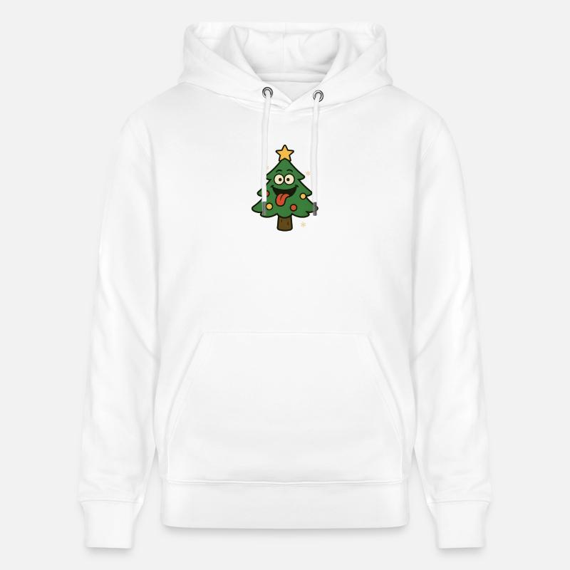 Drôle d’arbre de Noël avec langue - Sweat à capuche bio CRUISER Stanley/Stella Unisexe - blanc