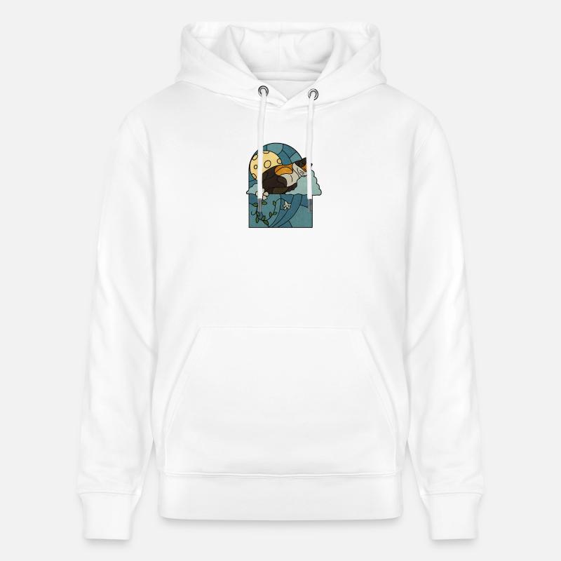 Chat endormi dans un vitrail - Sweat à capuche bio CRUISER Stanley/Stella Unisexe - blanc