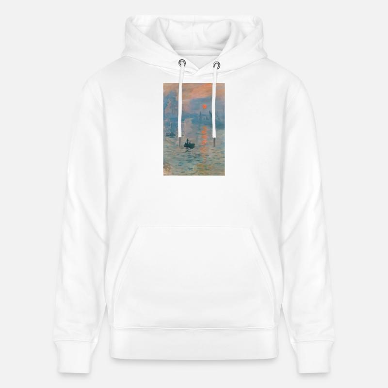 Paysage marin impressionniste Coucher de soleil - Sweat à capuche bio CRUISER Stanley/Stella Unisexe - blanc