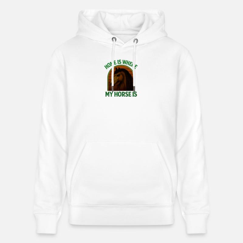 La maison, c’est mon cheval - Sweat à capuche bio CRUISER Stanley/Stella Unisexe - blanc