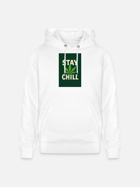 Stay Chill Cannabis Leaf - Stanley/Stella CRUISER Unisex Organic Hoodie - white