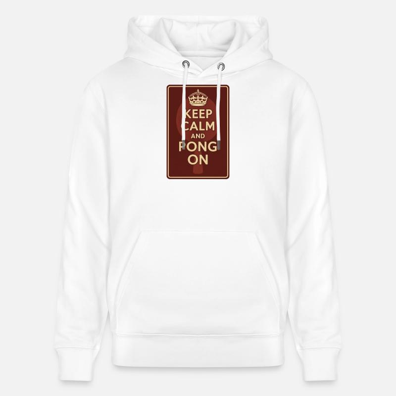 Keep Calm and Pong On / Ping - Sweat à capuche bio CRUISER Stanley/Stella Unisexe - blanc