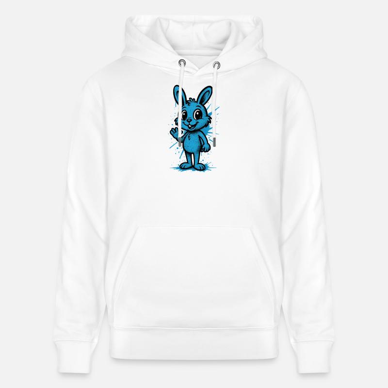 Graphique Blue Splash Bunny - Sweat à capuche bio CRUISER Stanley/Stella Unisexe - blanc