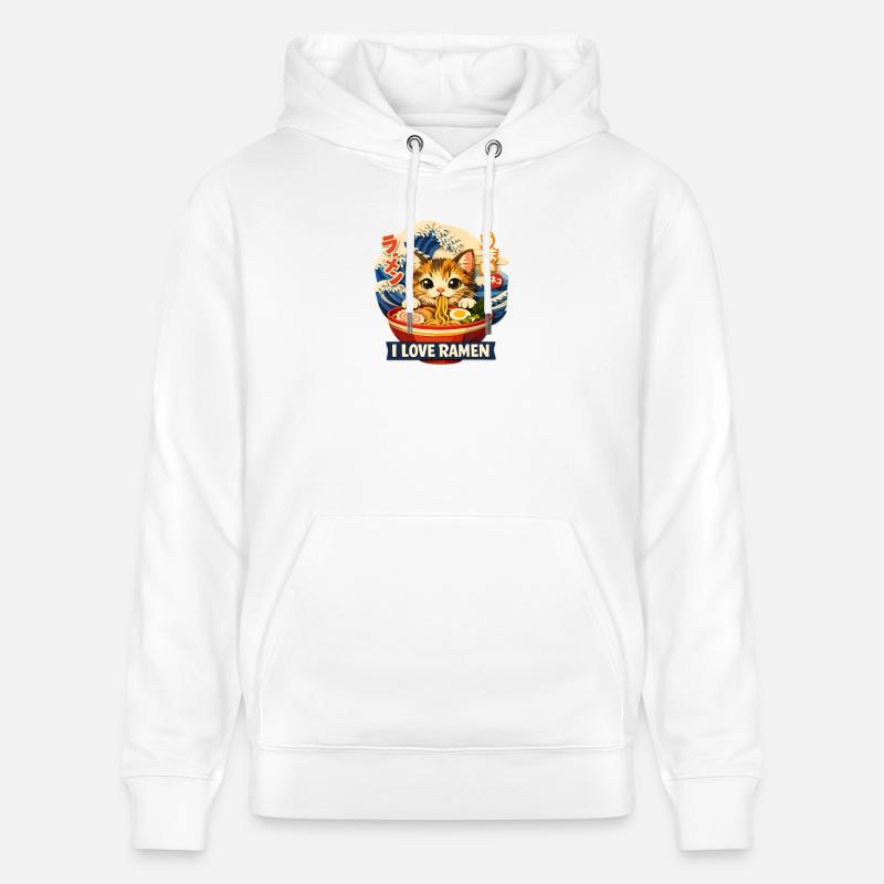 Ramen Chat - Sweat à capuche bio CRUISER Stanley/Stella Unisexe - blanc