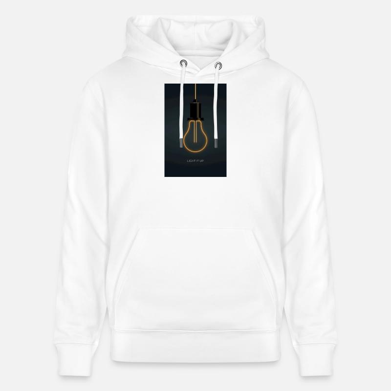 Light It Up – Affiche Ampoule Néon - Sweat à capuche bio CRUISER Stanley/Stella Unisexe - blanc