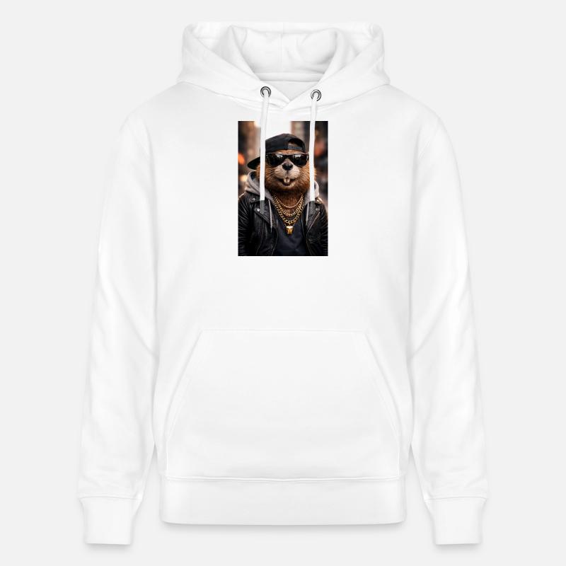 Cuir basculant Otter - Sweat à capuche bio CRUISER Stanley/Stella Unisexe - blanc