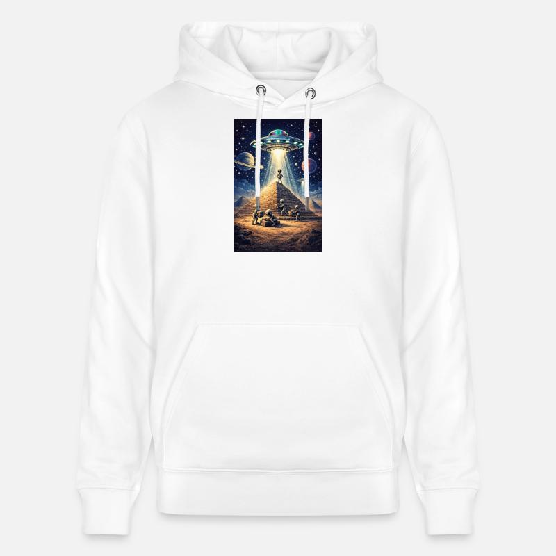 OVNI de la pyramide extraterrestre - Sweat à capuche bio CRUISER Stanley/Stella Unisexe - blanc