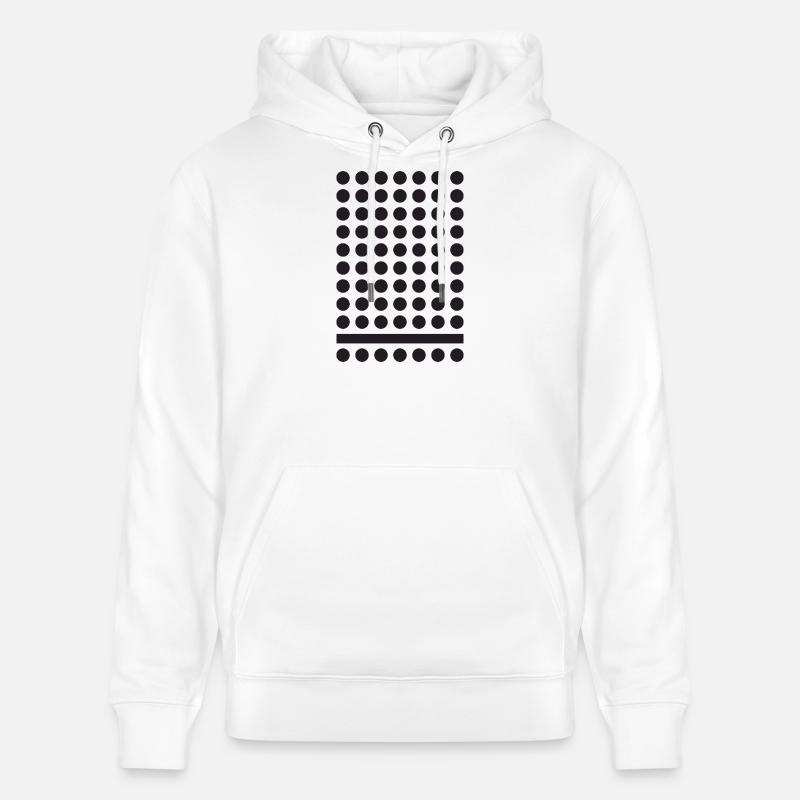 Motif de grille à points monochrome - Sweat à capuche bio CRUISER Stanley/Stella Unisexe - blanc