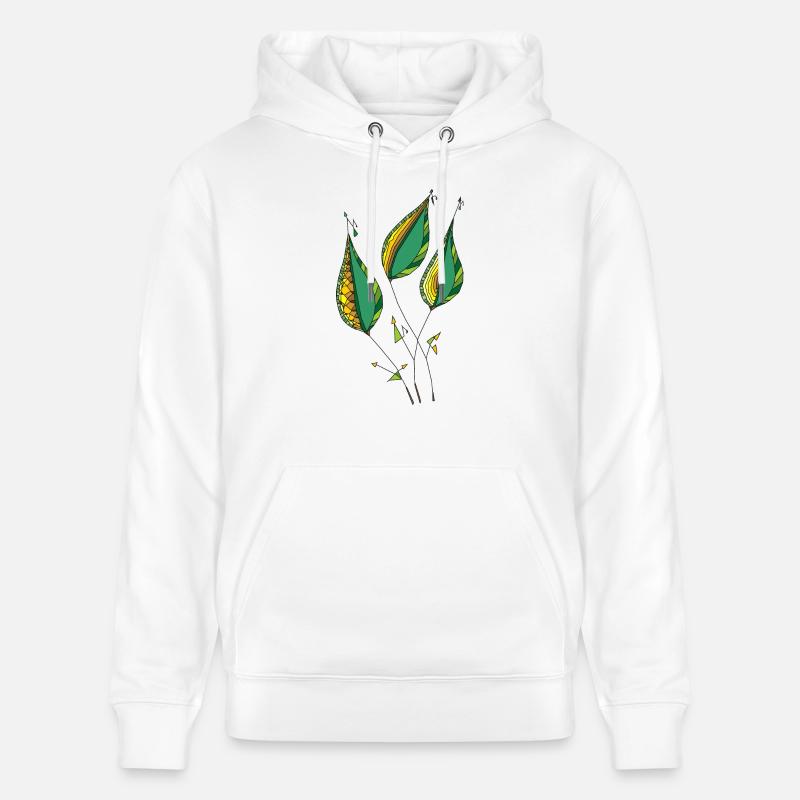 Feuilles décoratives - Sweat à capuche bio CRUISER Stanley/Stella Unisexe - blanc