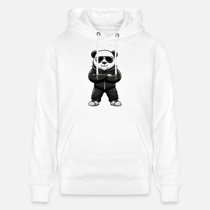 panda - Sweat à capuche bio CRUISER Stanley/Stella Unisexe - blanc