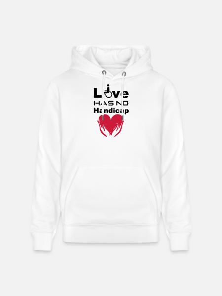 Love has no Handicap - Stanley/Stella CRUISER Unisex Organic Hoodie - white