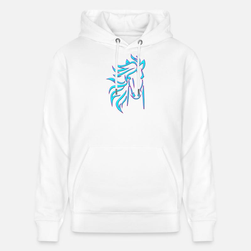 Cheval bleu - Sweat à capuche bio CRUISER Stanley/Stella Unisexe - blanc