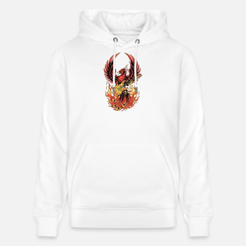 Fiery Eagle Guitare Rock Design - Sweat à capuche bio CRUISER Stanley/Stella Unisexe - blanc