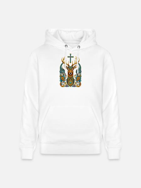Cerf - Sweat à capuche bio CRUISER Stanley/Stella Unisexe - blanc