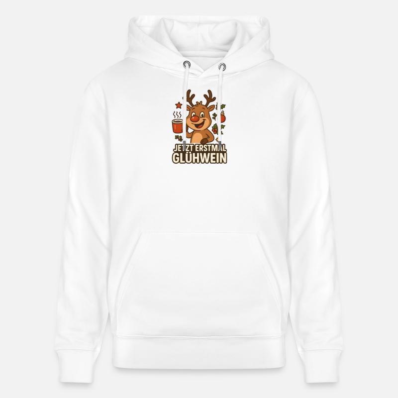 Renne au vin chaud de Noël - Sweat à capuche bio CRUISER Stanley/Stella Unisexe - blanc