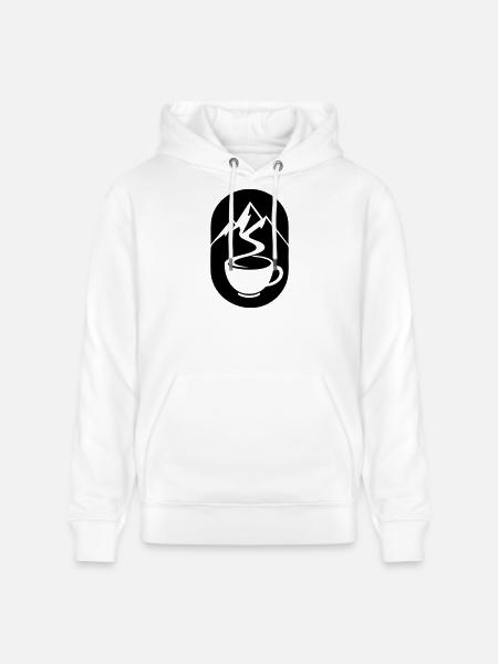 Coffee Mountains Hiking Outdoor Motif - Stanley/Stella CRUISER Unisex Organic Hoodie - white