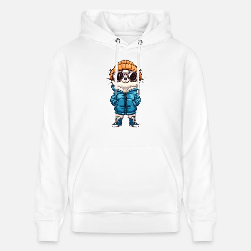 Suricate d’hiver - Sweat à capuche bio CRUISER Stanley/Stella Unisexe - blanc
