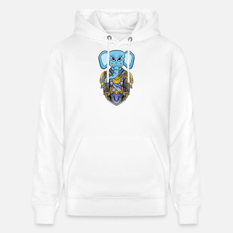 Chevalier éléphant cool - Sweat à capuche bio CRUISER Stanley/Stella Unisexe - blanc