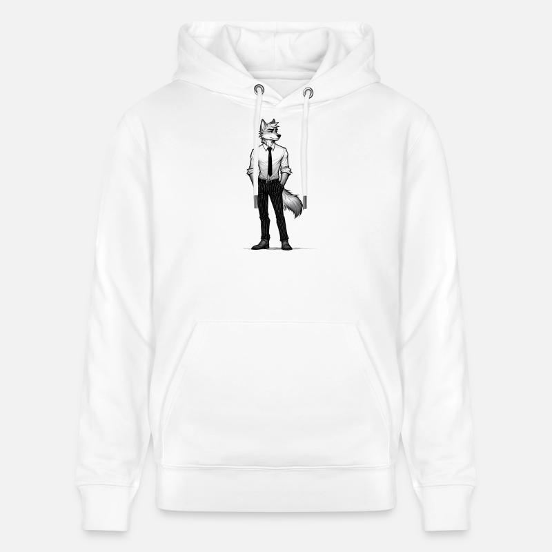 Dapper Wolf : Bête d’affaires décontractée - Sweat à capuche bio CRUISER Stanley/Stella Unisexe - blanc