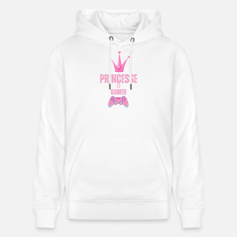 Princesse et Gamer - Sweat à capuche bio CRUISER Stanley/Stella Unisexe - blanc