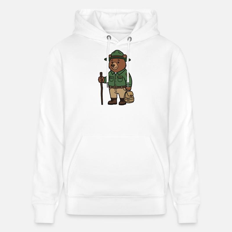 Garde forestier des ours - Sweat à capuche bio CRUISER Stanley/Stella Unisexe - blanc