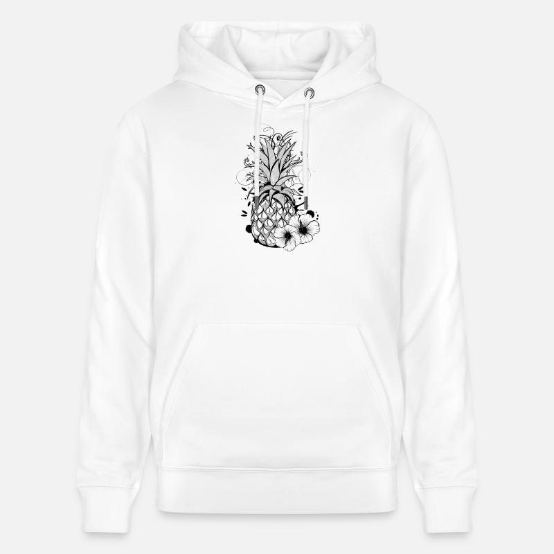 un ananas avec fleur d'hibiscus - Sweat à capuche bio CRUISER Stanley/Stella Unisexe - blanc