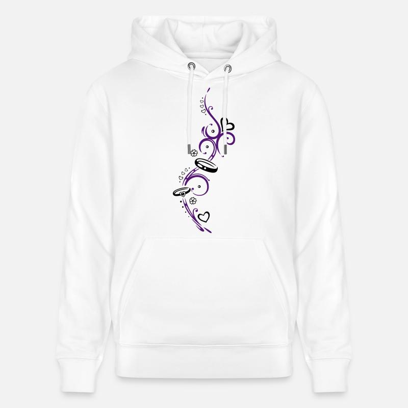 Tribal avec le symbole de l'amour - Sweat à capuche bio CRUISER Stanley/Stella Unisexe - blanc