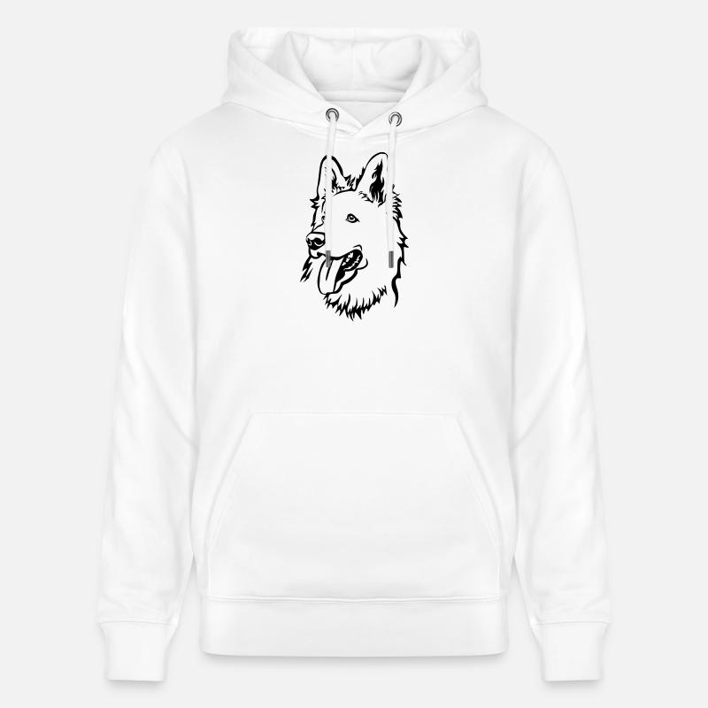 Schweizer Schäferhund Kopf - Stanley/Stella Unisex Bio-Hoodie CRUISER  - Weiß
