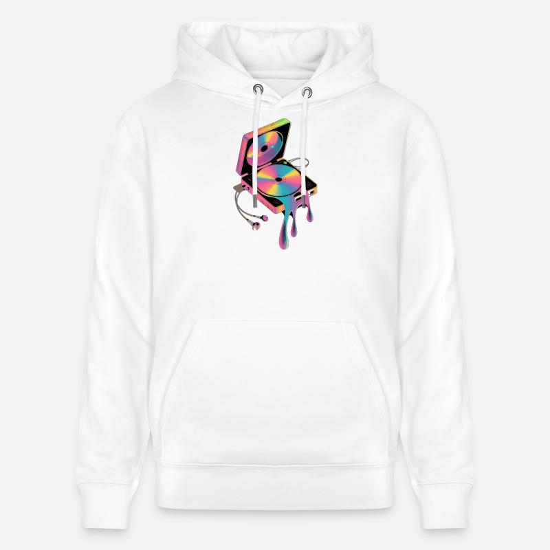  Retro Discman Psychedelic CD Player 90er - Stanley/Stella Unisex Bio-Hoodie CRUISER  - Weiß