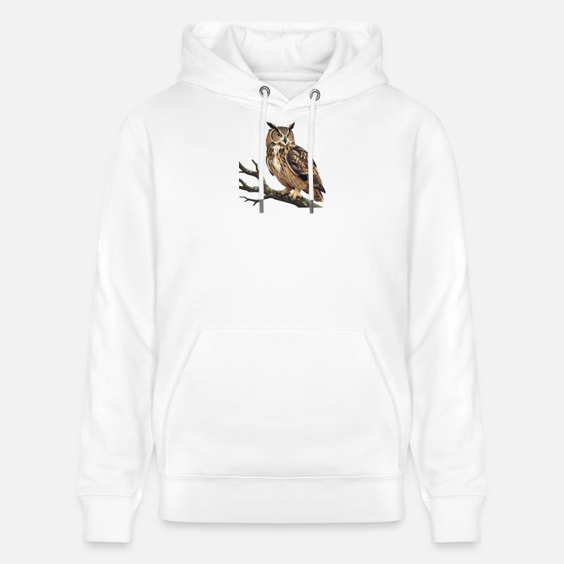 Uhu Eule - Stanley/Stella Unisex Bio-Hoodie CRUISER - Weiß