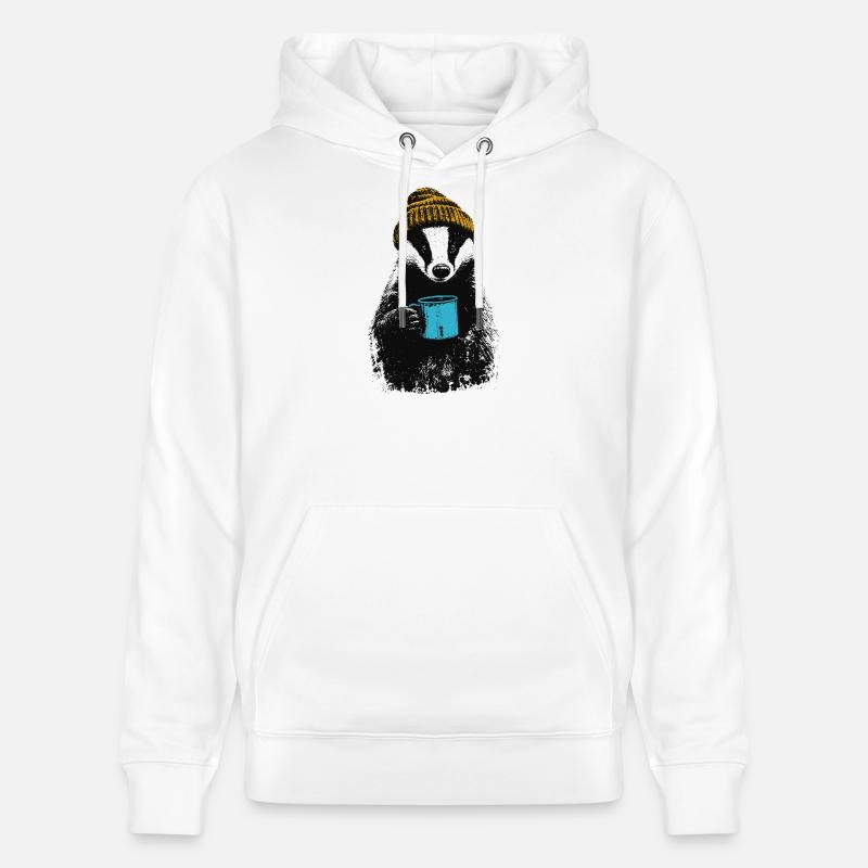 Blaireau du Café - Sweat à capuche bio CRUISER Stanley/Stella Unisexe - blanc