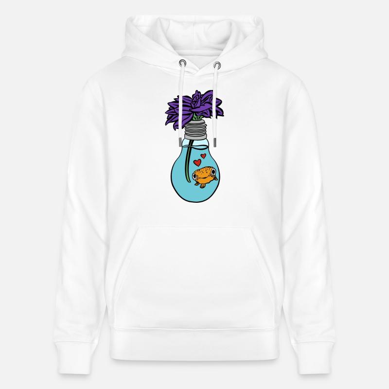 Poisson fleur - Sweat à capuche bio CRUISER Stanley/Stella Unisexe - blanc