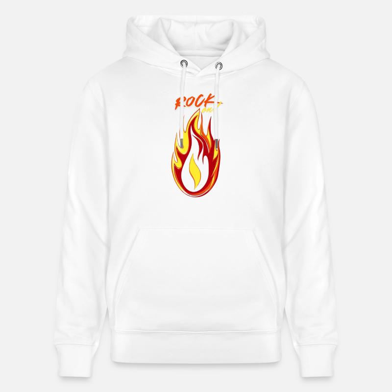 Rock on Fire & Flame - Sweat à capuche bio CRUISER Stanley/Stella Unisexe - blanc