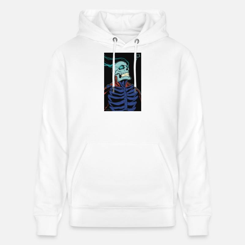 Squelette enflammé dans une cape - Sweat à capuche bio CRUISER Stanley/Stella Unisexe - blanc