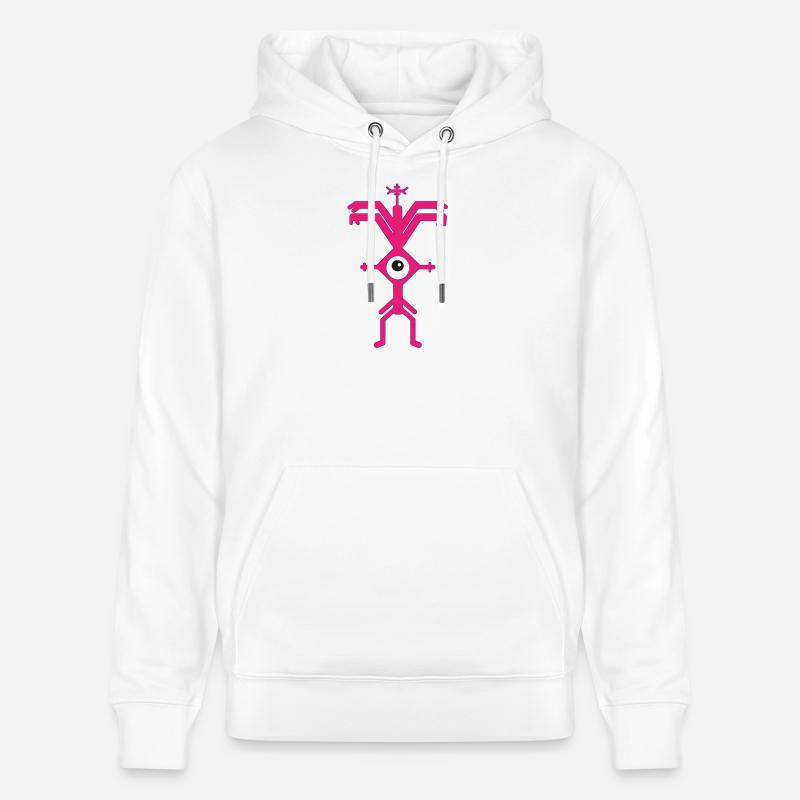 ElectroParty Impression Psyclops Magenta Violette White - Sweat à capuche bio CRUISER Stanley/Stella Unisexe - blanc