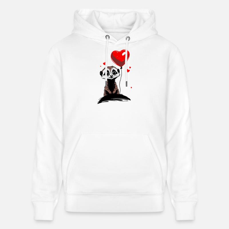 Ballon cœur de suricate - Heartful Creatures - Sweat à capuche bio CRUISER Stanley/Stella Unisexe - blanc