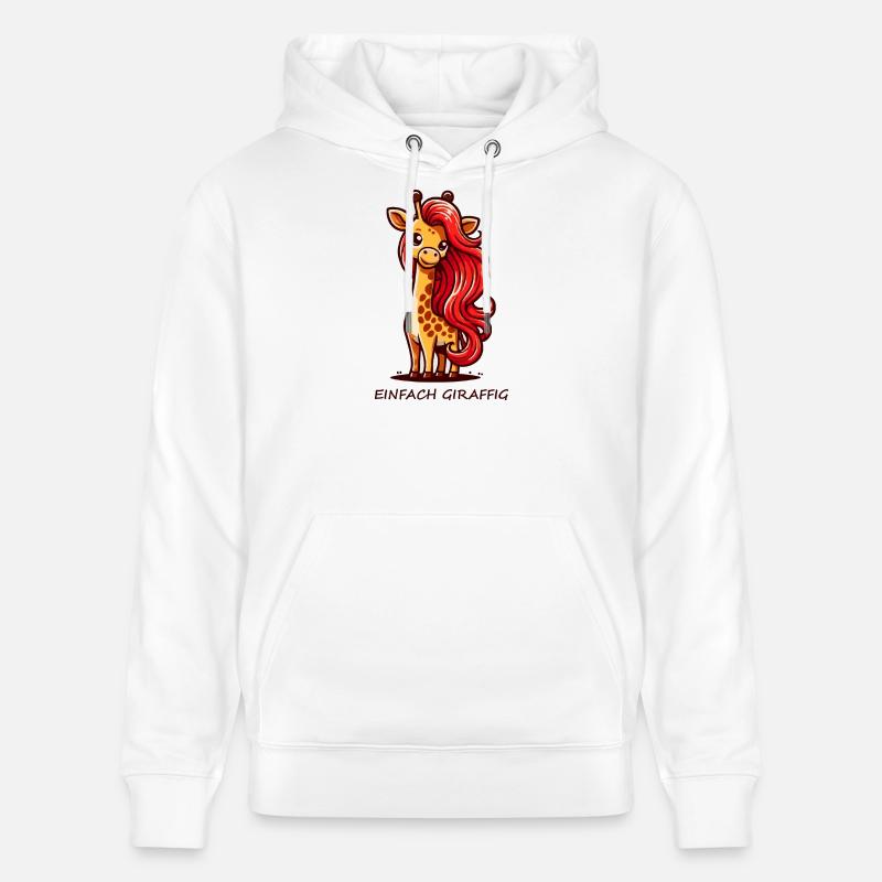Simplement Girafe – Girafe mignonne à la crinière rouge - Sweat à capuche bio CRUISER Stanley/Stella Unisexe - blanc