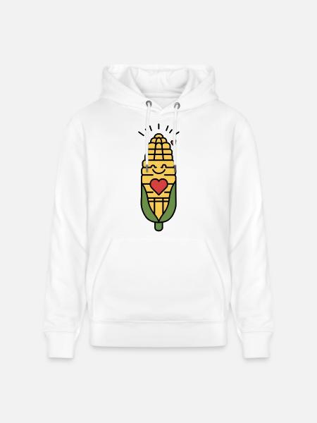 Lächelnder Mais mit Herz - Stanley/Stella Unisex Bio-Hoodie CRUISER  - Weiß